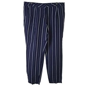David Jones Classic Collection Navy Stripe Linen Blend‎ Pants Size 12